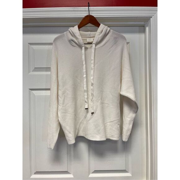 Cyrus Winter White Waffle Knit Hoodie Sweater sz XL NWOT - Picture 1 of 7